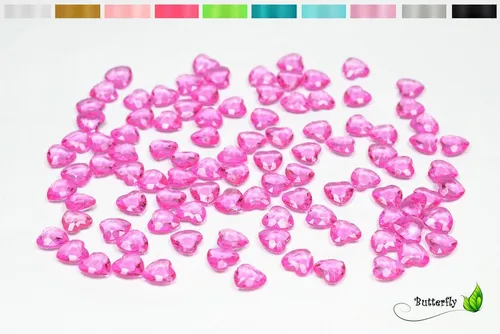 Creativery Streudeko, 100 Dekosteine HERZEN 1,2 cm