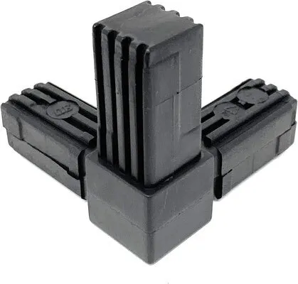 Design61 5 Steckverbinder für Vierkantrohre Abgang Rohrverbinder 90° 20x20x1,5mm