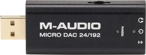 M-Audio Micro DAC 24/192 - Tragbarer 24bit/192kHz Analog-Digital-Wandler - Kopfhörer Verstärker mit robustem Aluminiumgehäuse, Gain-Schalter für hohe Impedanz-Kopfhörer und USB-Stromversorgung für flexibles, mobiles Musikhören.