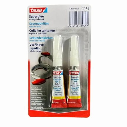 Tesa Kleber, stark, Sekundenkleber, Sofortkleber 2 x 3 g