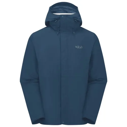 Rab Downpour Jacket Tempest Blue XL - Daunenjacke für Männer, wasserdicht mit 20.000 mm Wassersäule, aus recyceltem Pertex Shield-Material für optimalen Tragekomfort und Atmungsaktivität.