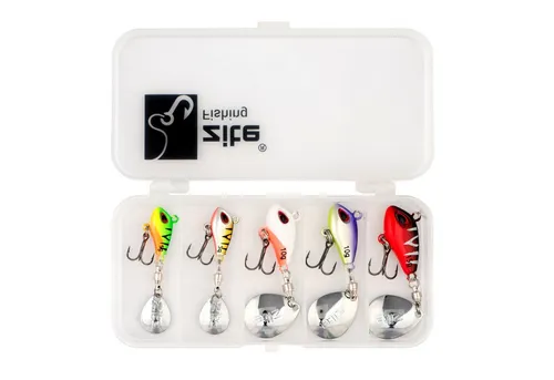 Zite Kunstköder Jigspinner Set 5-15g Neon mit TackleBox - Kunstköder Set für Raubfischangeln mit Neonfarben für maximale Sichtbarkeit und ultrascharfen Drillinge. Ideal für Barsch, Zander und Hecht – alles sicher verstaut in der praktischen TackleBox.