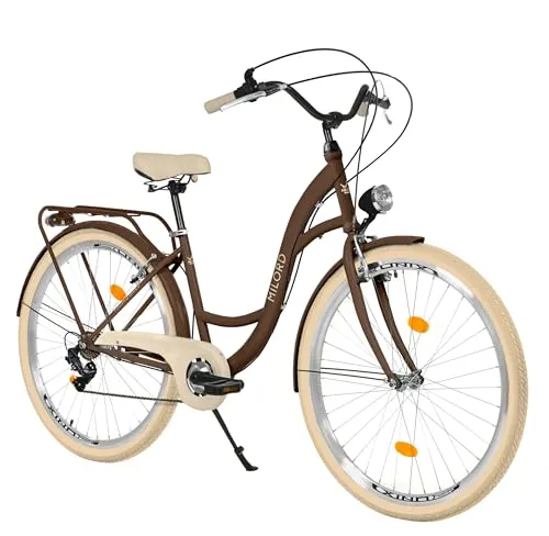 MILORD Damenfahrrad Citybike Retro 7-Gang, 28 Zoll (Braun) von MILORD