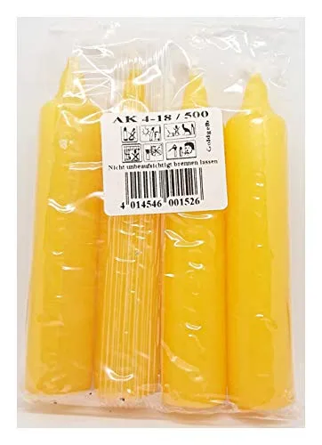 Adventskerzen AK 4-18/500 gelb Größe 20x105mm (Inhalt 4 Stück)