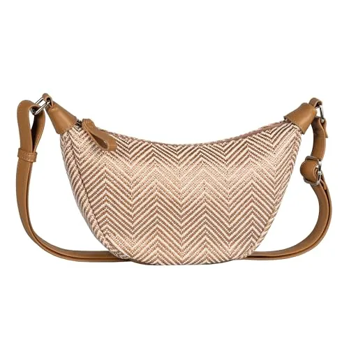 TOM TAILOR Denim Damen Liriel Summer Umhängetasche, Mixed beige - Umhängetasche in frischem Design, ideal für den Sommer. Mittelgroß mit praktischem Reißverschluss und verstellbarem Schulterriemen für individuellen Tragekomfort.