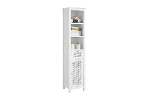 SoBuy BZR36-W Badezimmer-Hochschrank mit Gitteroptik