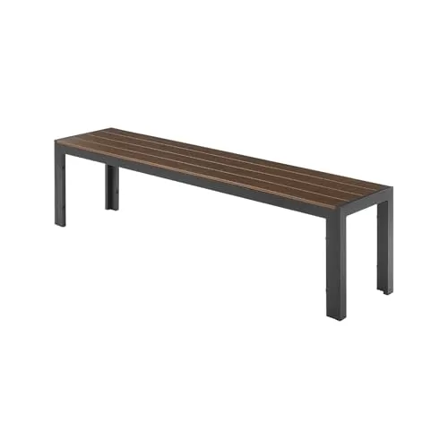 Riess Ambiente Moderne Gartenbank DESIGNO - 180cm - Dunkelbraun schwarz - Aluminium wetterfest Outdoor Sitzbank