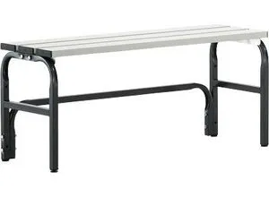 Sypro Umkleidebank mit Aluminiumleisten – anthrazit, 1015 mm - Garderobenschränke mit stabiler Bügelkonstruktion aus Stahlrohr und hygienischen, abwaschbaren Aluminiumleisten für Komfort und Langlebigkeit.