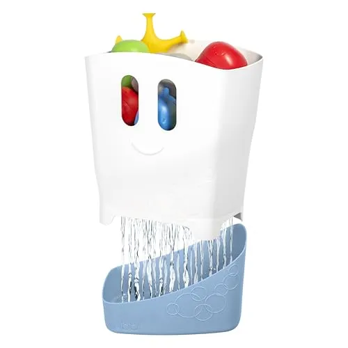 Produktbild Ubbi Freestanding Bath Toy Organizer Bath Caddy with Removable Drying Rack Bin and Scoop for Toddlers and Baby, Cloudy Blue