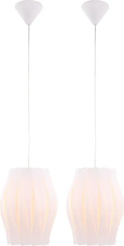 GLOBO LIGHTING Pendelleuchte – Elegante Deckenleuchte für Esszimmer und Wohnzimmer - Stilvolle Pendelleuchte aus hochwertigem Kunststoff, ideal für Essbereich und Wohnzimmer. Nutzen Sie E27 Leuchtmittel für individuelle Lichtgestaltung. Zwei Leuchten im Set für gleichmäßige Ausleuchtung!