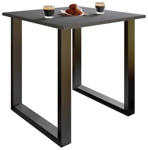 Premium Holz Esstisch Küchentisch Xona U 80x50 - Esstisch im zeitlosen Design mit eleganten Eisenfüßen, stabile und pflegeleichte Holzstruktur-Nachbildung, ideal für stilvolle Essbereiche.