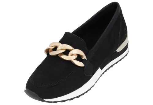 Remonte Damen Slipper R2544-02 - Schwarz - 39 - Halbschuhe aus hochwertigem Veloursleder mit komfortablem Wechselfußbett und sportlichem Design. Ideal für Job und Freizeit, bietet dieser Slipper hohen Tragekomfort und einen eleganten Look.