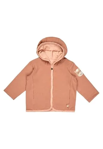 Sterntaler Babyjacke zum Wenden – mit Kapuze & Fohlen Sunny Applikation – Baumwolljersey – bequeme Mädchen Jacke – Pünktchen-/Uni-Design - Babykleidung ab Geburt – aprikose – Größe 62