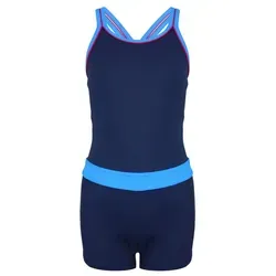 Aquarti Mädchen Badeanzug Racerback blau 140 - Kinder-Bademode mit hohem Elasthananteil für optimale Bewegungsfreiheit und perfekten Sitz beim Schwimmen.