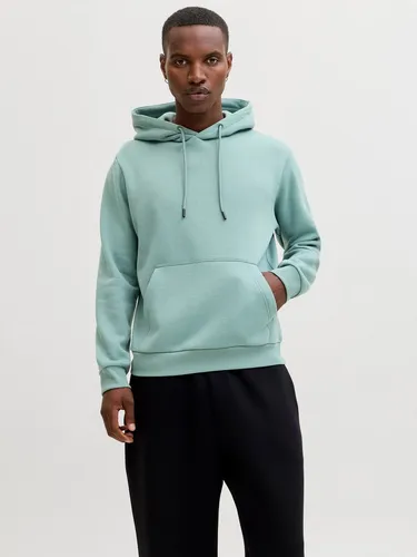 Jack & Jones Kapuzensweatshirt JJEBRADLEY in Mineral Blue - Modisches Kapuzensweatshirt im relaxed fit aus pflegeleichter Polyester-Baumwoll-Mischung. Ideal für einen lässigen Look mit Kängurutasche und Kordelzug. Perfekt für den Alltag!