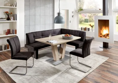 Niehoff Lisa Polsterbank anthrazit mit flexiblem Schenkel