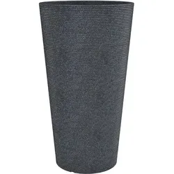 Scheurich Coneo High, Hochgefäß aus Kunststoff, Schwarz-Granit - Hochwertiger Blumenkübel mit Rillen-Design, 39 cm Durchmesser und 70 cm Höhe. Ideal für drinnen und draußen, frostfest und UV-beständig – Made in Germany!
