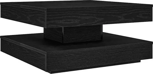 vidaXL 360-Grad Drehbarer Couchtisch Schwarz