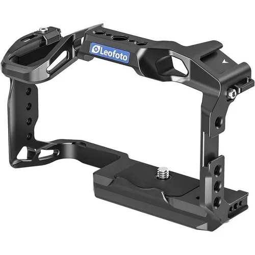 Leofoto Camera Cage für Canon EOS R10 - Stabiles Kamerastativ für Canon EOS R10, aus korrosionsbeständigem 6061-T6 Aluminium, ideal für Zubehör wie Mikrofone und Monitore, mit ungehindertem Zugang zu allen Anschlüssen.