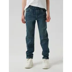 Name It NKMRYAN Slim-Fit Jeans für Kinder - Slim-Fit Jeans in Vintage Dark Blue Denim, elastisch und pflegeleicht – ideal für den Alltag! Perfekt für aktive Kids, bequem mit Gummizug und knöchellangem Schnitt.