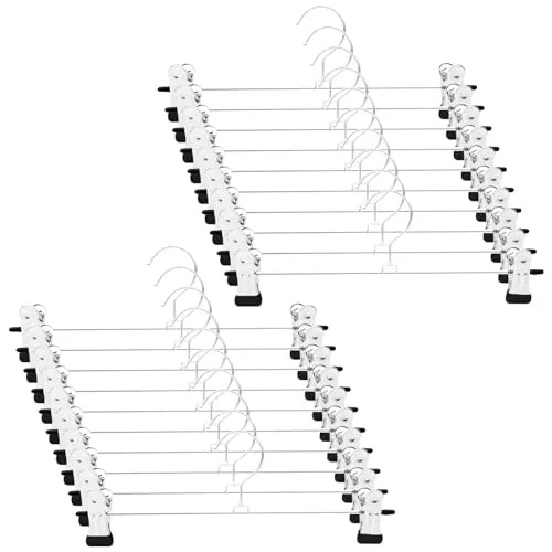 Baxcdyswe 20 Stück Hosenbügel, 30cm Kleiderbügel Gummiert Mit Anti-Rutsch Klammern Metall Rockbügel, Platzsparend Clips, Hosenkleiderbuegel Mehrfach Hosenkleiderbügel für Hosen Röcke Unterwäsche