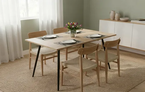 B&D home Esstisch JONTE, ausziehbar 80-120cm - Esstisch JONTE, flexibel ausziehbar von 80 auf 120 cm, ideal für kleine Räume. Pflegeleichte, melaminbeschichtete Tischplatte in verschiedenen Farben und stabiles Metallgestell.