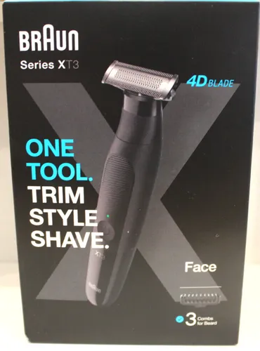 Braun Barttrimmer XT3100 Face - Wasserdicht & Akkubetrieb - Rasentrimmer für Herren, abwaschbar und schnurlos, ideal für präzises Trimmen von Bart, Gesicht und Körper.