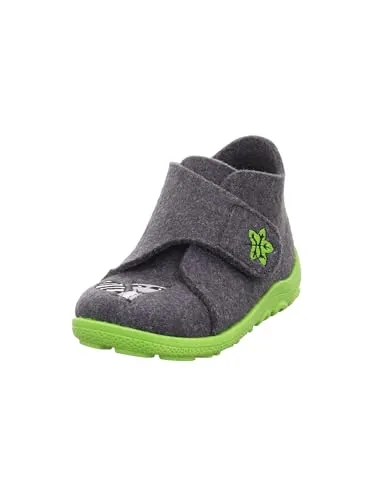 Superfit Baby Jungen HAPPY Hausschuhe, GRAU/GRÜN 2000 von Superfit