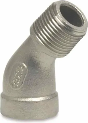 Edelstahl-Eckstück, 45-Grad-Rohranschluss, 1