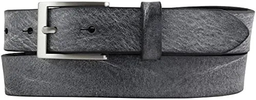 BELTINGER Herren-Gürtel aus weichem Vollrindleder Vintage-Look 3 cm | Leder-Gürtel für Herren 30mm | Schmaler Gürtel Used-Look | Schwarz 110cm