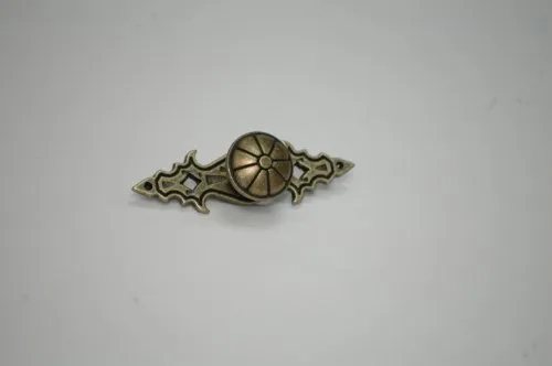 Knopf Möbelknopf Schrankknopf Metall mit Zierplatte brüniert Durchmesser 25mm