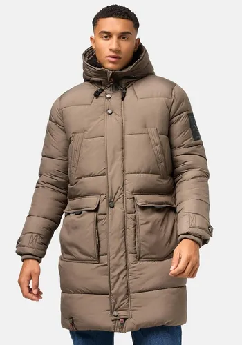 STONE HARBOUR Herren Wintermantel - Warmer Steppmantel mit Kapuze in Stone Brown, Gr. XL - Funktionsjacke mit urbanem Design, wasserabweisendem Material und kuscheligem Teddyfell-Futter in der Kapuze für optimalen Komfort in der kalten Jahreszeit.
