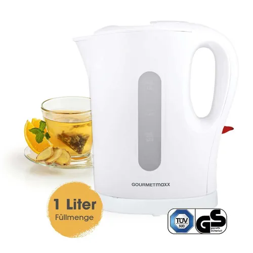 GOURMETMAXX Wasserkocher Weiß 1000-1200 Watt in weiß von DS Produkte