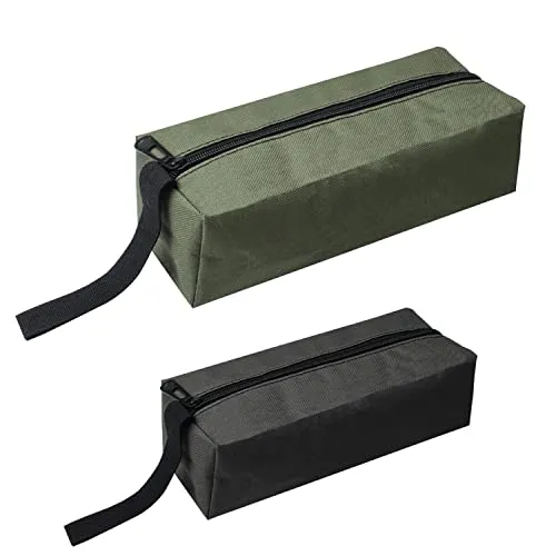 Werkzeug-Kits, Verdickter Reißverschluss, Mehrzweck-Werkzeugtasche, Wasserdicht und Feuchtigkeitsbeständig (Schwarz, Grün) 2 x