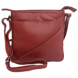 Handtasche Leder weich, cherry - Rot - Elegante Handtasche aus weichem Leder mit praktischem Außen- und Innenfach. Ideal für den täglichen Gebrauch und stilvoller Begleiter für jeden Anlass.