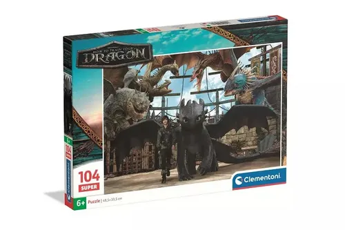 CLE puzzle 104 SuperKolor HowToTrainYDragon 25080 CLEMENTONI - PUZ 8005125250806