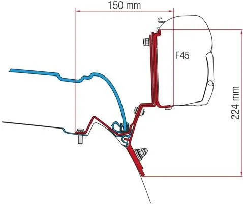 Fiamma F35/F45/F70 Adapter für Mercedes Viano Marco Polo