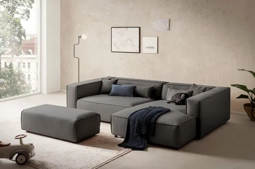 LeGer Home by Lena Gercke Ecksofa PIARA XXL mit Schlaffunktion - Komfortables Ecksofa in L-Form mit Schlaffunktion und eleganter Cord-Optik. Die hochwertige Wellenunterfederung sorgt für dauerhaften Sitzkomfort. Ideal für dein modernes Wohnzimmer!