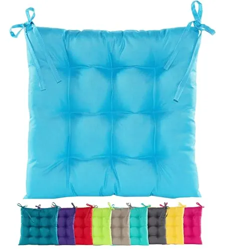 JACK Outdoor Stuhlkissen 38x38cm Lounge Kissen Auflage Wasserfest Sitzkissen Garten Lotus Effekt, Farbe:Hellblau