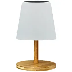 Lumisky SOLARTISCHLAMPE H25cm STANDY MINI WOOD SOLAR - Moderne LED-Solar-Tischlampe für Innen- und Außenbereich, mit über 8 Stunden Betriebsdauer und spritzwassergeschütztem Design, ideal für stilvolle Dekoration und Beleuchtung.