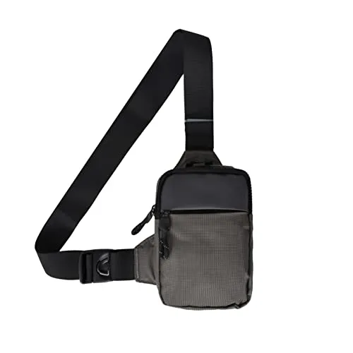 Schultertaschen, Brusttasche mit Reflexstreifen, Sling Bag, Umhängetaschen Sling Rucksack Crossbody Bag Backpack, Schultertasche für Outdoorsport Wandern Radfahren Bergsteigen Reisen Camping (Grau)