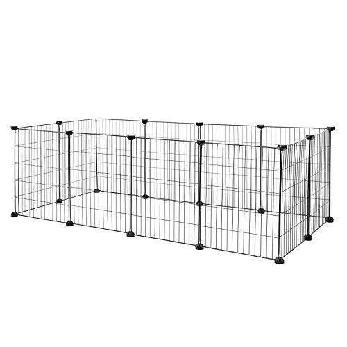 lionto Freigehege Kaninchen 144x74x46 cm - Robustes Metall-Freigehege für Kaninchen, erweiterbar und ideal für sicheren Auslauf im Garten.