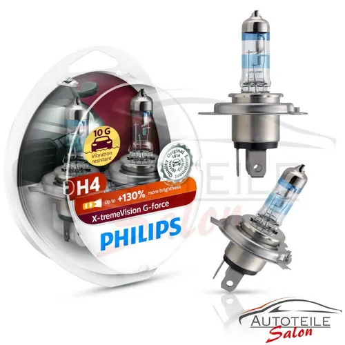 Philips X-tremeVision G-Force H4 10G bis zu 130% mehr Halogenlampe 12342XVGS2 b