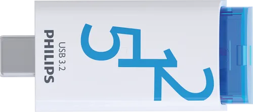 Philips USB 3.2 512 GB Click Series Gen 1 USB-C USB-Stick - USB-Stick mit 512 GB Speicher, blitzschnelle Übertragungsgeschwindigkeiten und kompaktes Design für unterwegs.