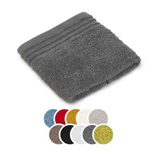 liebling Seiftuch Baumwolle, Serie Frankfurt, 400 gr. / m², 30 x 30 cm, 60 Grad, mit hochw. Borte, saugstark, Farbe: anthrazit