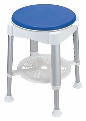 Sani-Alt Duschhocker Duschstuhl Hocker mit gepolstertem Drehsitz weiß/blau