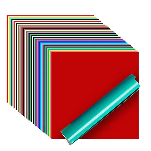 Vinylfolie Plotter, 40 PACK Permanentem Klebefolien, 30,5 x 30,5 cm iImagine Vinyl Selbstklebend Vinyl glänzend, matt und für Zeichen und Klebstoff Vinyl für Silhouette und Cameo Cutter
