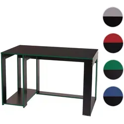 Mendler Schreibtisch HWC-J26, Computertisch in Schwarz-Grün in grün von Mendler