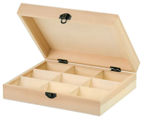 VBS Teebox Holz Aufbewahrungsbox 19x23.5x6 cm