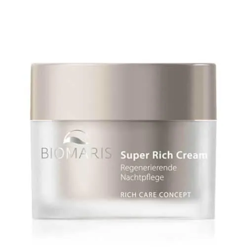 Biomaris Super Rich Cream ohne Parfum 50 ML - Medizinische Körperpflege, regenerierende Nachtpflege mit Detox-Wirkung für spürbare Feuchtigkeit und verbesserte Hautstruktur, ideal für reife und anspruchsvolle Haut.